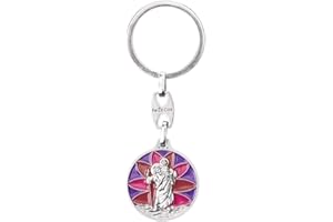 Fritz Cox Saint Christophe | belle représentation | Émaillage coloré | pour voiture ou porte-clés | bleu ou rouge