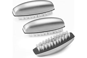 AYBUY Handbürste, 3 Stück Handwaschbürste Edelstahl Set, Nagelbürste, Multifunktions Fingernagelbürste, für Reinigung von Hand, Nagel, Bad, Waschbecken