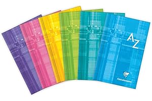 Clairefontaine 9589C Un rubrica Brochure con angoli smussati rigido - 7,5x12 cm - 128 pagine a quadretti piccoli - Carta Bianca 90g - copertina in carta laminata - colore casuale