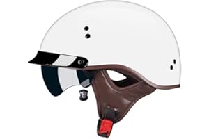 SMILFREE Halbschalenhelm mit ECE-Zulassung Motorradhelm für Damen und Herren Erwachsene Rollerhelm Cruiser Chopper Skateboardhelm Motorradhalbhelm mit Visier