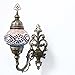Price comparison product image Turkish Mosaic Sconce Wall Lamp, Stunning Moroccan Style Handmade with large size (14cm) Glass Globe by TK Bazaar (SARDONYX)