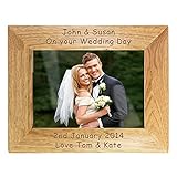 Engraved Landscape Wooden Photo Frame 5x7 - Personalised Gift