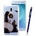 Produktbild Yokata Samsung Galaxy J3 2017 Hülle Glitzer Weiche Silikon Handyhülle Schutzhülle TPU Handy Tasche Schale Etui Weich Silicone Transparent Bumper Ultra Dünn Slim Schlank Handytasche Premium Kratzfest Clear Bling Bling Motiv Backcover Schutz für Samsung Galaxy J3 2017 Case Cover + 1 x Kapazitive Feder - Panda Muster - Weiß