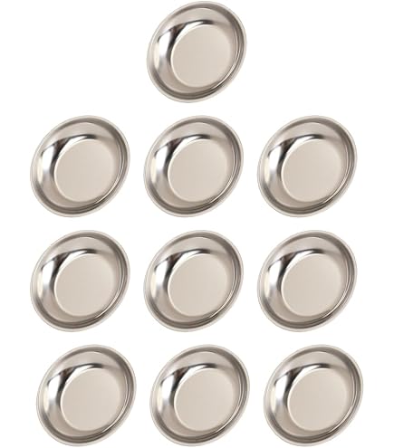 LEKEFETO Lot de 6 assiettes en acier inoxydable 20 cm | Vaisselle de camping inoxydable pour pique-nique, cuisine et extérieur | Passe au lave-vaisselle et légère