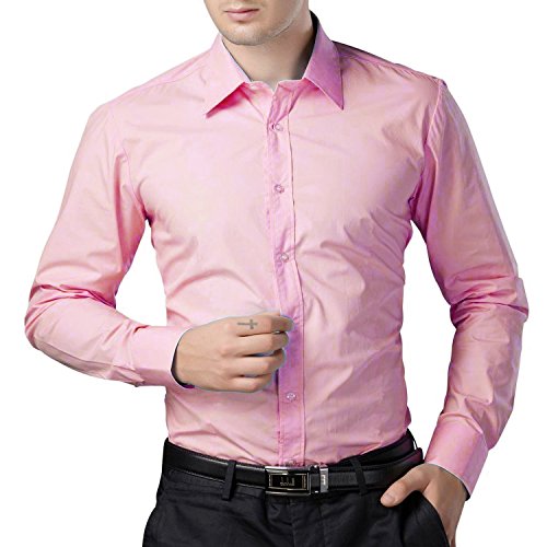Being Fab Mens Solid 100% Cotton Regular Fit Casual Baby Pink Shirt RS.399 (78.00% Off) - Amazon
