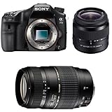 Cordon d'alimentation, Batterie rechargeable NP-FM500H, Chargeur de batterie BC-VM10A, Bandoulière, Capuchon de protection, Cache griffe porte-accessoire, Protège-oculaire, Câble micro USB