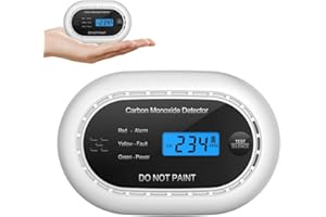 XINDUM Kohlenmonoxidmelder 10 Jahre Batterie, CO Melder Kohlenmonoxid Melder mit LCD-Digitalanzeige, 85dB Akustischer Alarm, Stummschaltfunktion, CO Wächter für Haussicherheit, EN50291, Standalone