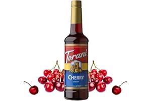 Torani Cherry Syrup (750ml) - Premium Soda & Coffee Syrups for Cocktails, Mocktails, Iced Tea & Drinks Made with Pure Cane Sugar, Vegetarian-Friendly