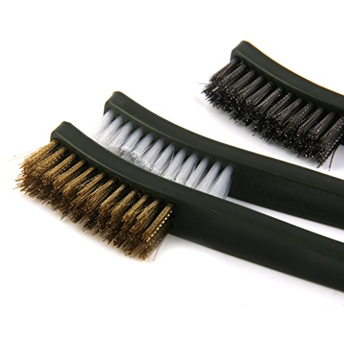 3pc Drahtbuerstengarnitur Messing Nylon Edelstahl Borstenreinigungswerkzeug Reinigungsmittel - 3
