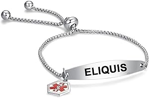 YOTHIWAD Medical Alert Bracelets for Women,Medical Id Bracelets with Free Laser Engraving,Satinless Steel Adjustable Wristband Bracelets Dual-Side Engraving