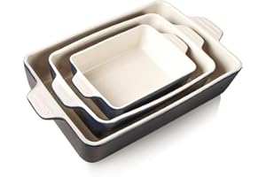 Sweejar Home Ceramic Bakeware Set, Rectangular Baking Dish Lasagna Pans for Cooking, Kitchen, Cake Dinner, Banquet and Daily Use, 30 x 20 x 7 cm of Casserole Dishes (Navy new)