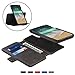 Produktbild Apple iPhone X Wallet Case with Detachable Back Cover Case, [2 in 1] Magnetic iPhone X Flip Leather Case Cards Holder, 2 Kickstand Mode - Schwarz
