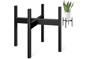 ZMTECH Plant Stand, Mid Century Metal Plant Holder (Pot Not Included) Corner Indoor Outdoor Tall Black Flower Pot Holder, Fits 30.5cm Pot