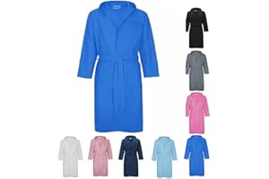 LUGA SHOP Accappatoio UNISEX microfibra uomo e donna con cappuccio tasche salvaspazio