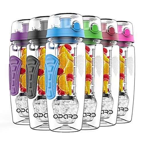 Opard Fruit Infuser Water Bottle 1 Litre Sports Flip-Top Lid Tritan 100% BPA Free Bottle with Detach Opard Fruit Infuser Water Bottle 1 Litre Sports Flip-Top Lid Tritan 100% BPA Free Bottle with Detach