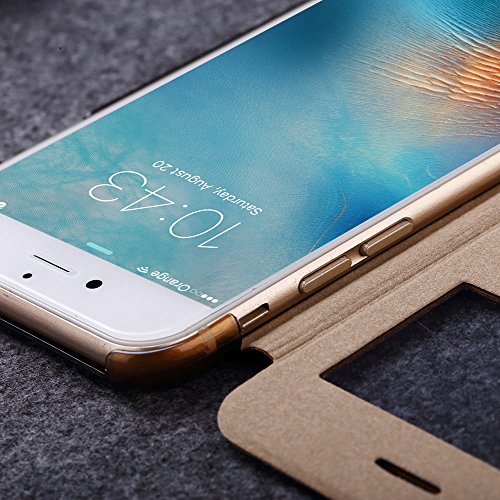iPhone 5   5S   SE H  lle 4 0 Zoll  LCHULLE Elegant und Luxus Fensteransicht PU-Leder Flip Handy Tasche  Ultra Schlank und Leichtgewichtig PC Zur  ck 