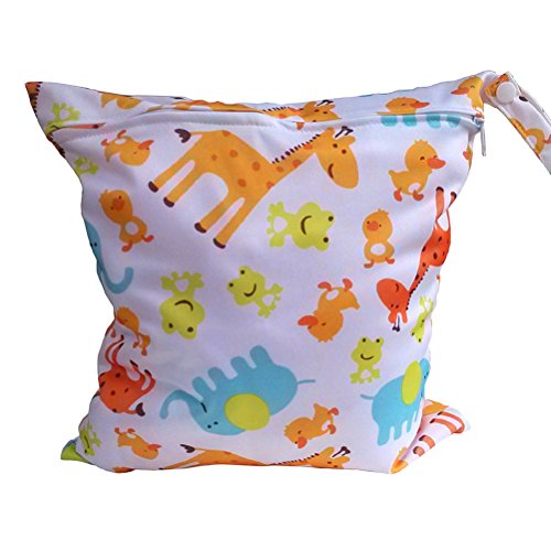 Baby Kleinkind Wasserdichtem Reißverschluss Wiederverwendbare Stoff Windel Tasche w / bunte Eulen Muster Rosa (Style 13)