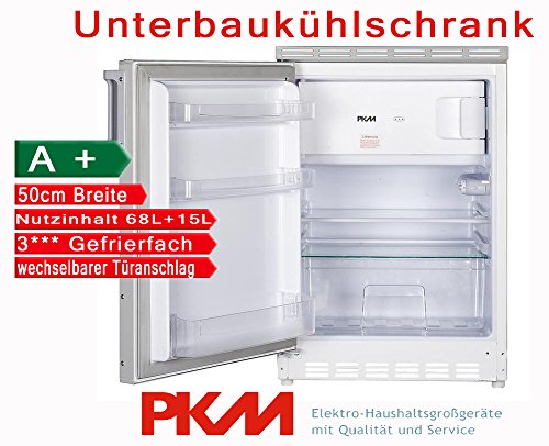 PKM Unterbaukhlschrank mit Gefrierfach Nutzinhalt 83 Liter / A+ / 50cm Breit / automatische Abtauung im Khlteil / wei / Khl-Gefrier-Kombination Unterbau Khlschrank