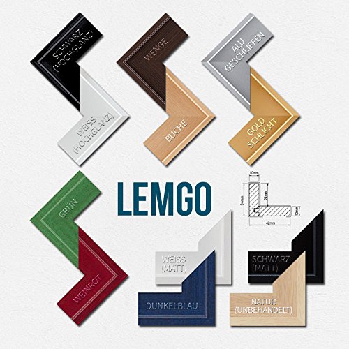 Schattenfugen – Rahmen LEMGO 80 x 120 cm Schwarz (matt) 73 verschiedene Größen Massivholz - 3