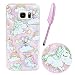 Produktbild Galaxy S7 Edge Flüssig Glitzer Hülle,Samsung Galaxy S7 Edge Case,Schutzhülle Samsung Galaxy S7 Edge Hülle Durchsichtige Hardcase,Vioela Cute Lovely Cartoon Baby Einhorn Cloud Regenbogen Sterne Ballon Muster Lustig 3D Flüssigkeit Schutzhülle Transparent Handytasche Glänzend Glitzer Rosa Blaue Herzen Fließen Flüssig Handyhülle Handy Hülle Case Tasche Crystal Case Durchsichtig Schutzhülle Etui für Samsung Galaxy S7 Edge mit Stylus