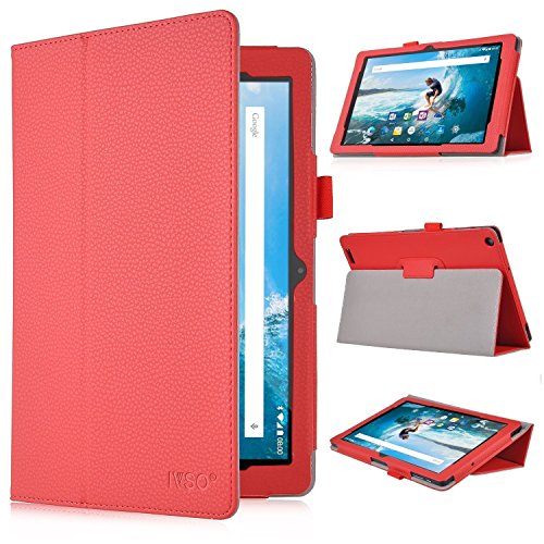 ELTD XIDO Z120/3G / YUNTAB 3G Tablet 10.1 Hülle Case, Leder Tasche Schutzhülle mit Standfunktion Für XIDO Z120/3G / YUNTAB 3G Tablet 10.1, 10 Zoll (10.1") Tablet, Rot
