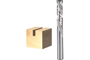 Sinoprotools Fresa a Spirale per Legno, Up&Down Taglio, 8mm Gambo, Taglio 8mm x 45mm, CNC Fresa Candela, Bit di Compressione HRC55, Frese per Metallo