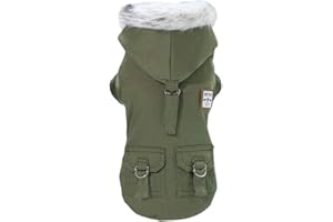 TRUDZ PET Rdc Pet Manteau épaissi Hoodies Vêtements de Travail Chien Uniforme Militaire Armée Pull Veste en Coton pour Petit et Moyen Chien Chat (Vert, L)