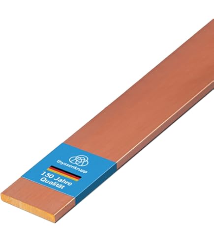 Kupfer Flachstange 6x1 Zoll - T2 Kupfer 1/5 Zoll Dicke Für Elektro & Handwerk