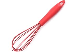 ‎UV STYLISH Lebensmittelechtes Silikon Schneebesen - Silikondrähte Ballonschneebesen, Küchen Schneebesen für Mischen, Schneebesen, Schlagen, Aufschäumen und Rühren (Rot)