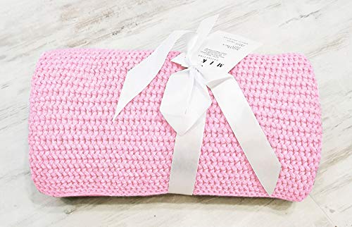 Preisvergleich Produktbild Mikos* Babydecke / Strickdecke / Ideal als Erstlingsdecke / Kuscheldecke / Kinderwagendecke 100x90cm (1004) (Rosa)