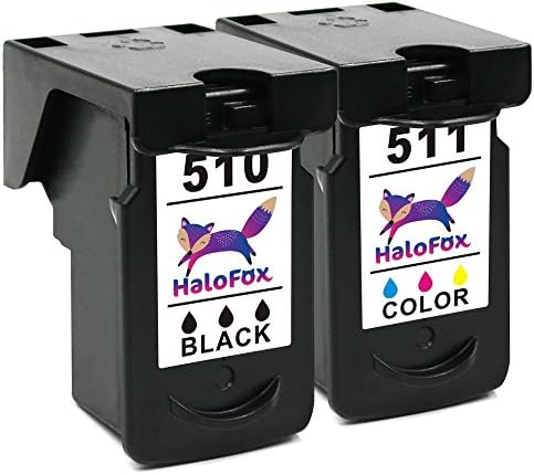 HaloFox 2 Remanufactured Ink Cartridges PG-510 CL-511 (Black &amp; Tri-colour) Replacement for Canon PIXMA MX350 MX360 MX320 MP499 MX340 MX410 MX420 iP2700 iP2702 MP230 MP240 MP250 MP252 MP260 MP270 MP272 MP480 MP280 MP282 MP490 MP492 MP495 MX330 Printer