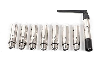 FRICIENC Wireless DMX Controller 8pcs 2.4G ISM Funk Receiver Set 7x Empfänger 1 Sender Wireless DMX512 Transmitter DMX512 Wireless Empfänger für DJ Bühnenlicht Moving Heads Bühne Licht
