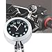 Produktbild EMOTREE 1x Motorraduhr Lenkeruhr für Motorrad Harley 7/8'' - 1'' Edelstahl Lenkerhalter Uhr Nachtleuchtend Farbe silber