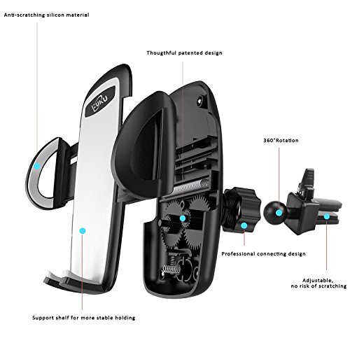 Auto Handyhalterung Kratzschutz 360Â°Drehbarem Gelenk [Lebenslange Garantie] IZUKU Handy Halterung Auto LÃ¼ftung Universal Kompatibel fÃ¼r iPhone8/7/6 Samsung Smartphone mit einer Breite von 5,3cm-9,5cm