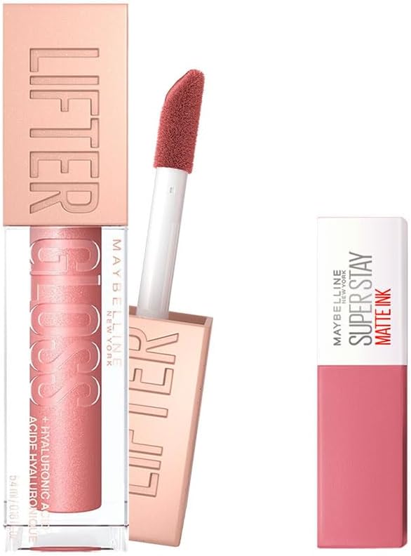 Maybelline New York Lifter Gloss Nemlendirici Dudak Parlatıcısı - 003 Moon & Mini Super Stay Matte Ink Likit Mat Ruj - 15 Lover Makyaj Seti
