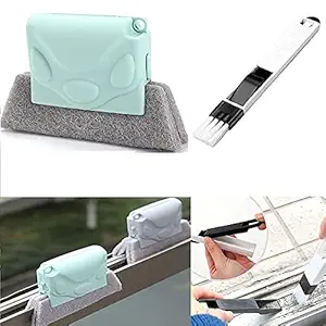 Boxoza Combo of Window Groove Frame Cleaning Brush and Dust Cleaning Brush for Window Slot Keyboard with Door Track Cleaning Brushes, Dust Cleaner Tool for All Corners Edges and Gaps