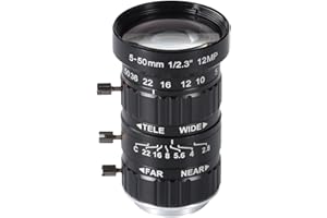 Zowietek 5-50mm 12MP C-Mount Low Distortion Zoom Lens with C-CS Adapter for zowietek POV Camera/ZowieCAM CS Mount Model, IMX477 Raspberry Pi HQ Camera