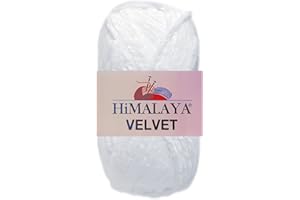 HDK-VERSAND 100 Gramm Himalaya Velvet Uni aus 100% Micro Polyester 90001 Weiss