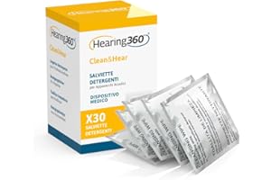 SDU SPECIALISTIDELLUDITO 30 Salviette Detergenti Igienizzanti Salviettine per Apparecchi Acustici e Amplificatori Acustici 13x13cm confezionate in scatola