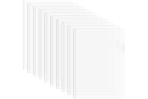 FANGEHONG A4 Report Covers with Sliding Bar, 10 PCS Clear Report Cover, Plastic File Covers, Presentation File Folders Cover, Slide Binder and Cover for File Doucument Organizer.40 Sheet Capacity (White)