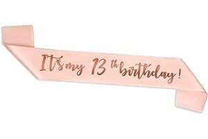 ALLY-MAGIC Rose Gold 13th Birthday Sash, 13th Birthday Sash for 13th Birthday Gift Her Girl Party Accessories Y4SRJD (13)