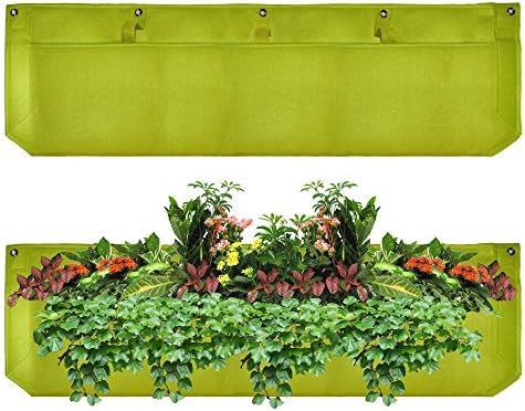 Large 1 Pocket Vertical Garden Planter, Waterproof Garden Pots for Indoor &amp; Outdoor Use (Green)