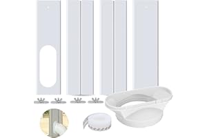 RIANPESN 4 Piezas Ventana Aire Acondicionado Portátil | Placas Sellado Ventana Corredera Aire Acondicionado Portátil | Sello Ventana Aire Acondicionado Con Adaptador Ventana