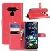 Produktbild Obamono Fall für LG V50 ThinQ 5G, [Zusätzlicher Kartensteckplatz] [Portemonnaie] PU-Leder-TPU-Gehäuse Mobiltelefonhülle [Fallschutz] Abdeckung für LG V50 ThinQ 5G, Rot