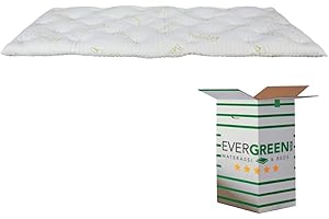EVERGREENWEB MATERASSI & BEDS EVERGREENWEB - Topper Colchón Individual 90x190 cm Alto 7 cm, de Espuma Viscoelástica y Recubrimiento de Fibra de Bambú, Corrector de Colchón 100% Efecto Pluma - Futón Suave y Ortopédico Bamboo