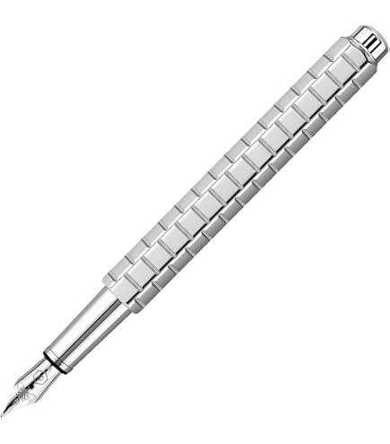 Caran D'Ache Ecridor Retro Füllhalter – Medium Feder, Silberfarben, Aus Messing, Mit Konverter/Patrone