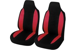 CGEAMDY Fundas de Asiento de Coche, 2 Protectores de Asiento Delantero de Coche, Asiento de Coche Transpirable, Impermeable y Antideslizante, Compatible con Coches, SUV y Camiones (Rojo)