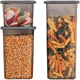 Deconox 3'l&uuml; Set Sızdırmaz Kapaklı Kare Erzak Saklama Kabı 650Ml - 1300Ml - 1900Ml Antrasit