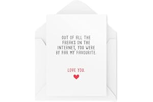 TONGUE IN PEACH Śmieszne kartki walentynkowe dla żony lub męża, karta urodzinowa, ulubiony dziwak z Internetu, żart komedia mąż chłopak CBH443