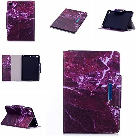 JHTC for Apple iPad Mini 4 Case with Auto Sleep &amp; Wake Function Flip Wallet Case Leather Soft Silicone Shock Proof Protective Backcover with Stand Credit Card Holder Magnetic Cover Ultra Thin Purple Marble Personalised Cute Funny Patterned Clear Design Colorful Cases Gift for girls